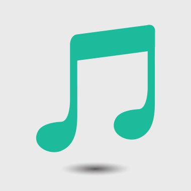 Müzik Not simgesi. Müzik simgesi. Düz tasarım stili.