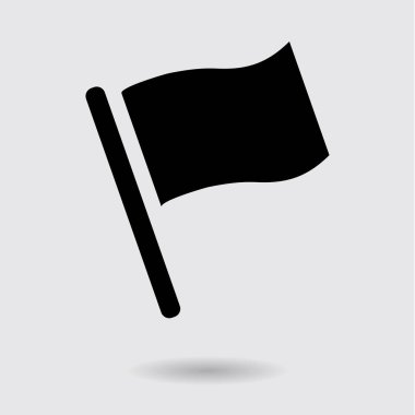 Bayrak simgesi. Yer işareti sembolü. Damalı bayrak imzala. Düz tasarım stili