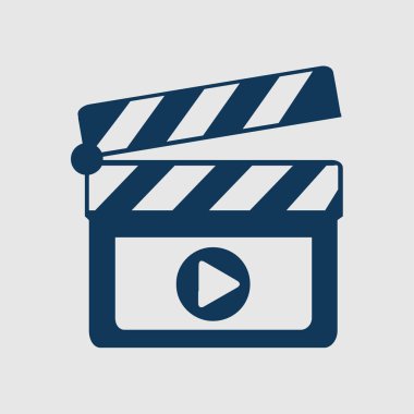 Film yapımcısı clapper kurulu simgesi. Düz tasarım stili.