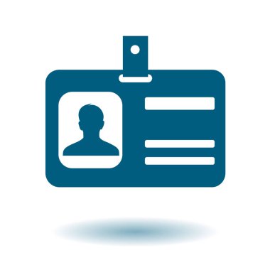 Kimlik kartı simgesi. Düz tasarım stili. EPS 10.