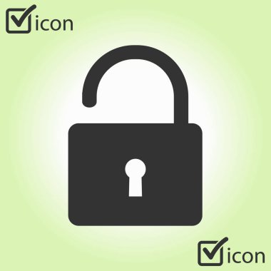 Simgesini kilidini. Düz tasarım stili. Vektör Eps10 