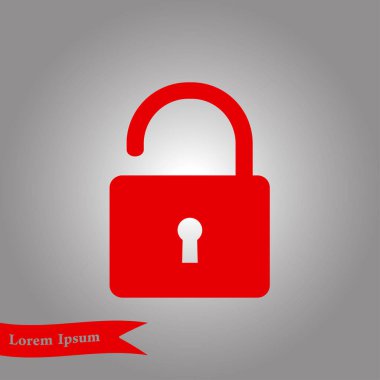 Simgesini kilidini. Düz tasarım stili. Vektör Eps10 