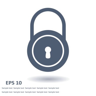 Kilit simgesi. Düz tasarım tarzı. Vektör EPS10.