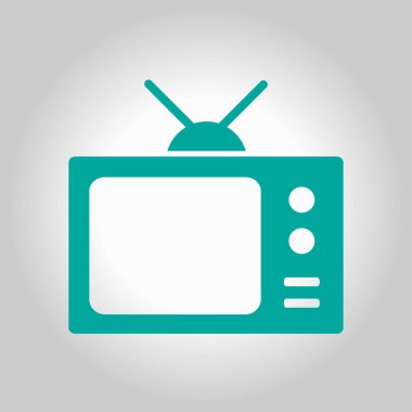 TV simgesi. Düz tasarım stili. Vektör Eps 10. 