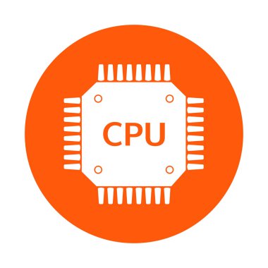 Devre kartı simgesi. Teknoloji düzeni kare simgesi. Düz tasarım stili.