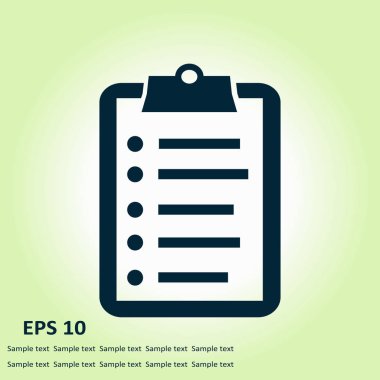 Listesi vektör simgesini denetleyin. Düz tasarım.