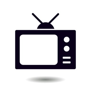 TV simgesi. Düz tasarım stili. Vektör Eps 10. 