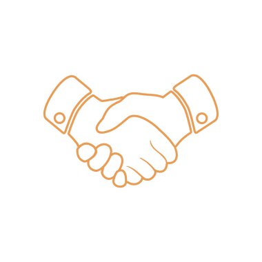 El sıkışma işareti simgesi. Başarılı iş sembolü. Düz tasarım stili.