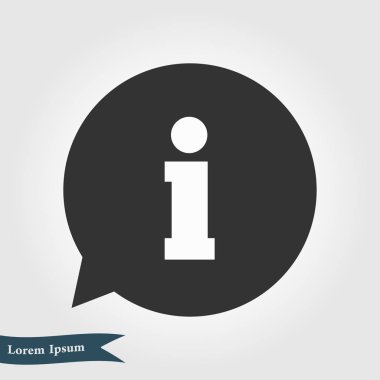 Bilgi işareti simgesi. Bilgi: konuşma balonu sembolü, vektör çizim 