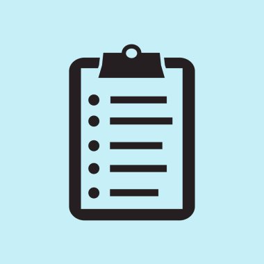 Listesi vektör simgesini denetleyin. Düz tasarım.