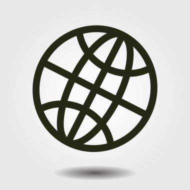 Küre simgesi. Düz tasarım.