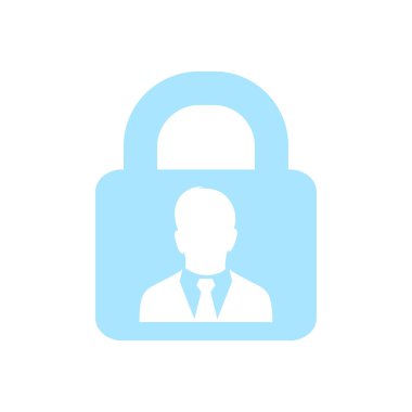 Kullanıcı oturum açma kimlik doğrulama simgesi. Düz tasarım stili. Vektör Eps10.