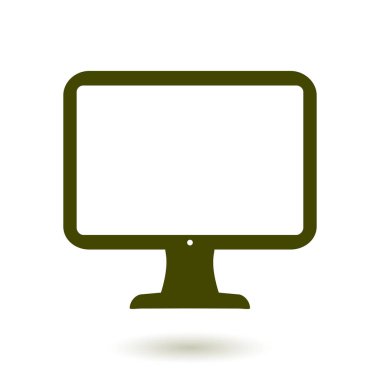 bilgisayar ekran işareti simgesi. Monitör simgesi. Düz tasarım stili.