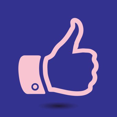 Simge gibi. El parmak tabela. Sembol başparmak. Düz tasarım stili. 