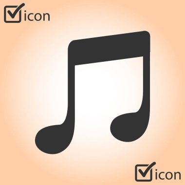 Müzik Not simgesi. Müzik simgesi. Düz tasarım stili.