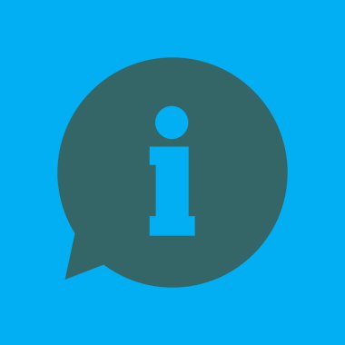 Bilgi işareti simgesi. Bilgi: konuşma balonu sembolü. Düz tasarım.