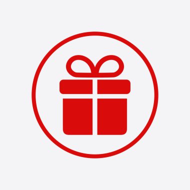 Hediye kutusu simgesi. vektör illüstrasyonu