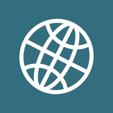 Küre simgesi. Düz tasarım.