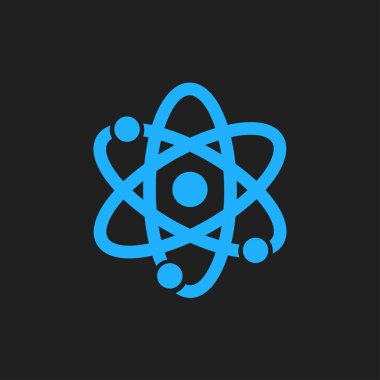 Atom işareti simbol. Atom parçası simgesi.