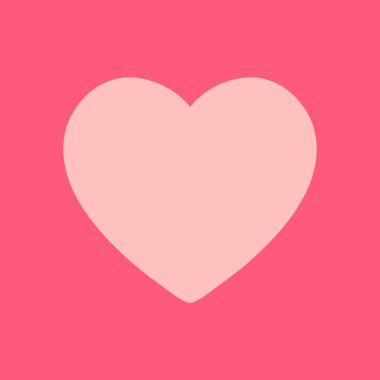 Sevgililer günü, düz kalp simgesi, vektör çizim 