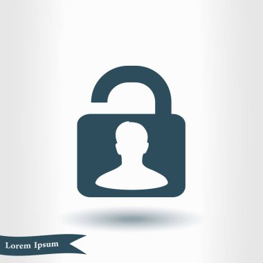 Simgesini kilidini. Düz tasarım stili. Vektör Eps10 