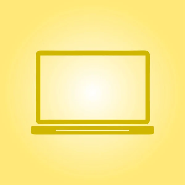 Laptop Icon Flat Design Style Vector Eps Vector Illustration — Stock Vector