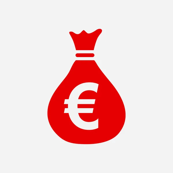 钱袋图标 欧元货币符号 平面设计风格 Eps — 图库矢量图片