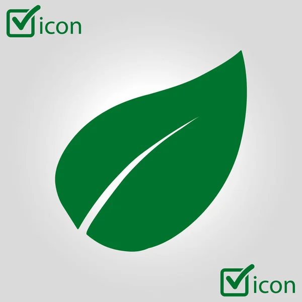 Leaf Ikonen Fräsch Naturlig Produkt Ekologisk Produkt Simbol Platt Designstil — Stock vektor