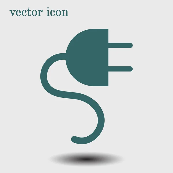 Vektor Elektrischer Stecker Web Flaches Symbol — Stockvektor