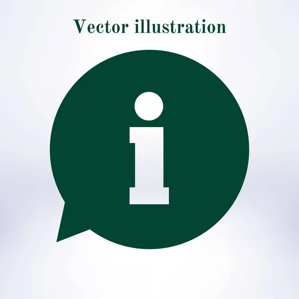 Icône Signe Information Info Bulle Discours Symbol Flat Design — Image vectorielle