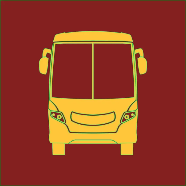Значок Автобуса Школьный Силуэт — стоковый вектор