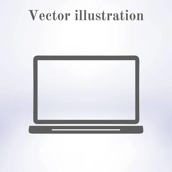 Laptop Symbol Flacher Design Stil Vektor Eps Vektorillustration — Stockvektor