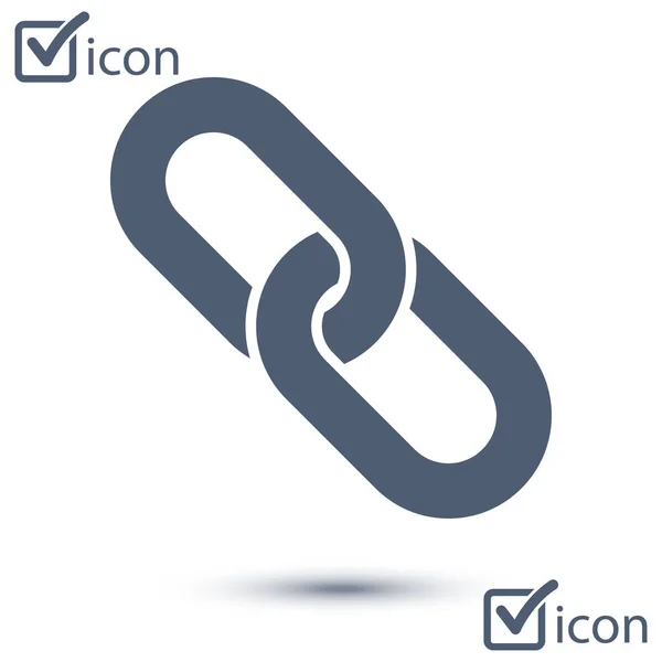 Enlace Icon Chain Único Eslabón Símbolo Enlace Icono Fuente — Vector de stock