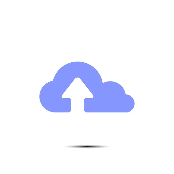 Upload Cloud Icon Upload Button Flat Design Style — Stock Vector