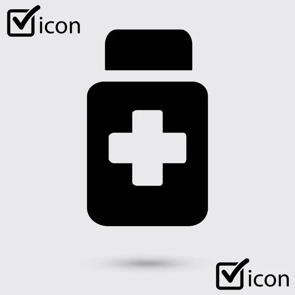 Drugs Sign Icon Pack Pills Flat Design Style — Stock Vector