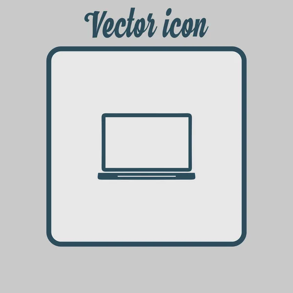 Icona Del Computer Portatile Stile Design Piatto Vettore Eps Illustrazione — Vettoriale Stock