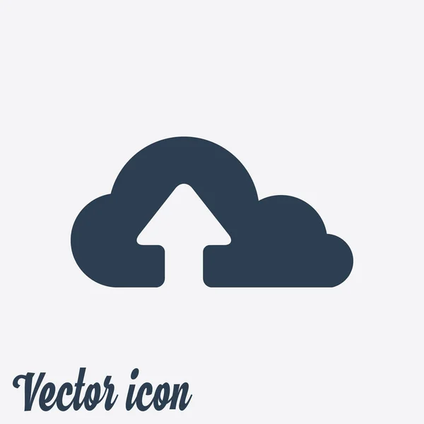 Subir Desde Icono Nube Sube Botón Estilo Diseño Plano — Vector de stock
