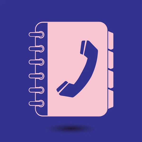 Значок Плоской Телефонной Книги Плоский Дизайн — стоковый вектор
