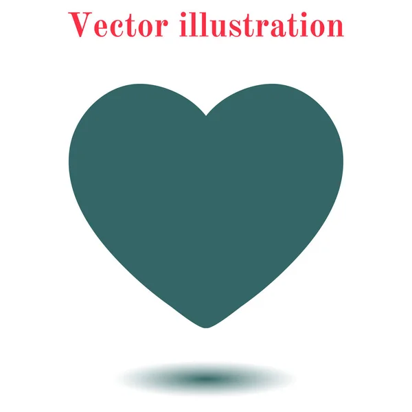 Valentinstag Flachherz Symbol Vektorillustration — Stockvektor
