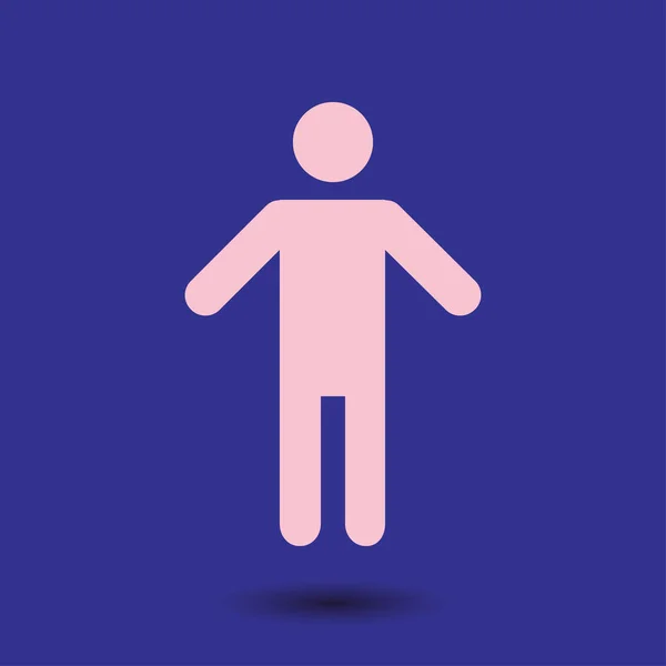 Icono Signo Masculino Humano Hombre Símbolo Persona Baño Masculino Estilo — Vector de stock