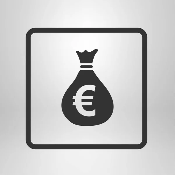 Icono Bolsa Dinero Euro Eur Símbolo Moneda Estilo Diseño Plano — Vector de stock