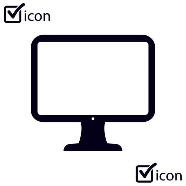 Computeranzeigesymbol Monitorsymbol Flacher Designstil — Stockvektor
