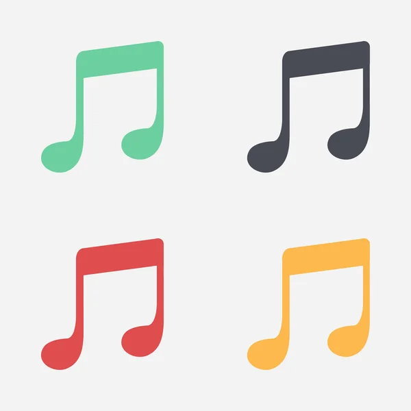 Icône Note Musique Symbole Musical Style Design Plat — Image vectorielle