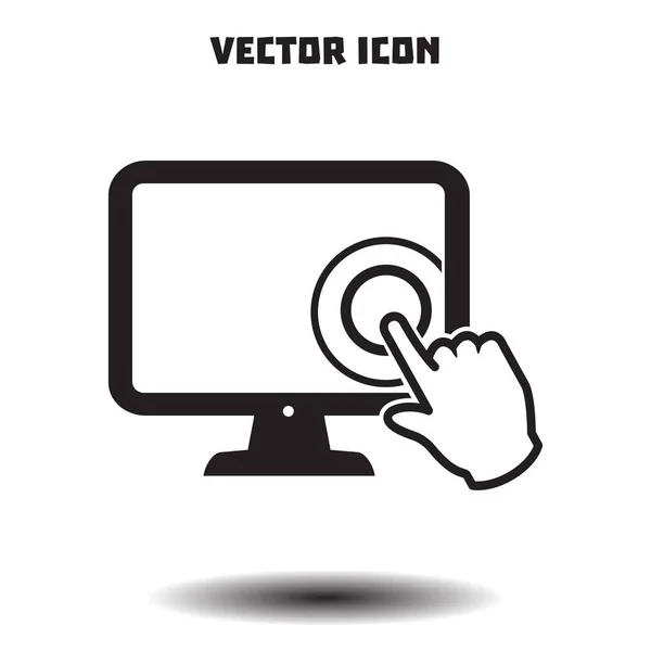 Pantalla Táctil Icono Del Monitor Símbolo Puntero Manual — Vector de stock