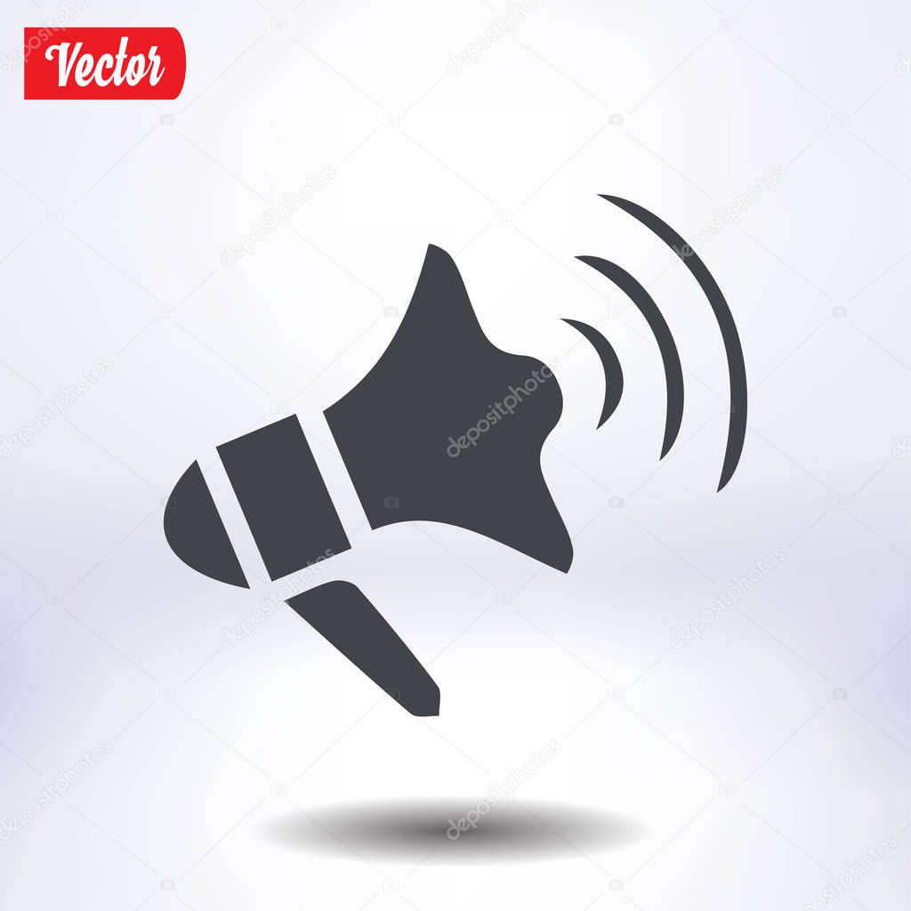 Megaphone soon icon. Loudspeaker symbol.