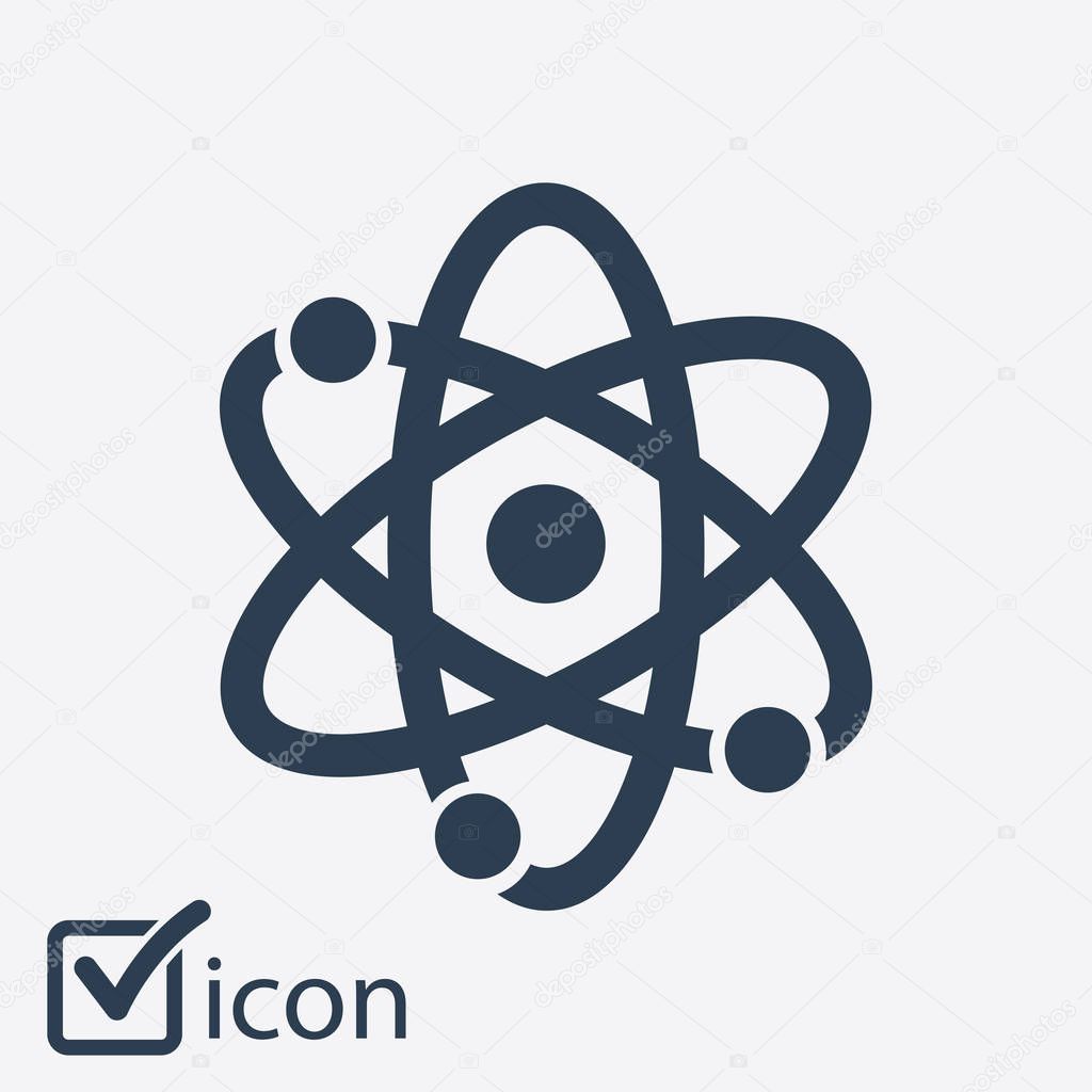 Atom sign simbol. Atom part icon.