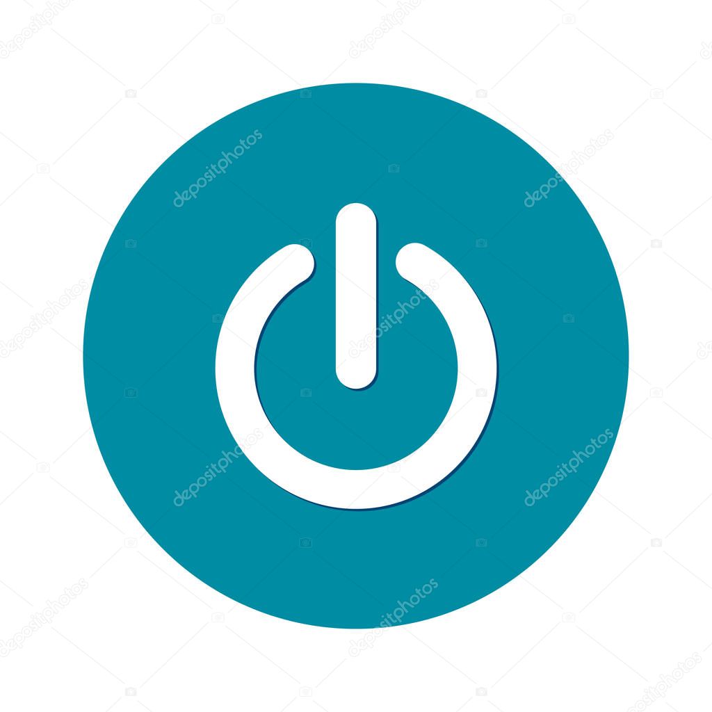 Power sign icon. Flat design style.  