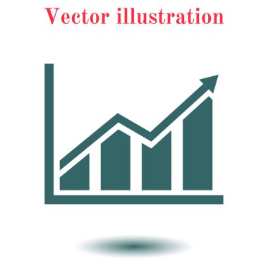 Infographic. Grafik simgesini. Büyüyen grafik erkek.