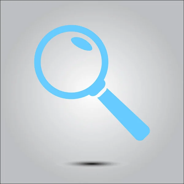 Icon Loupe Search Button Magnifying Glass Flat Design Style — Stock Vector