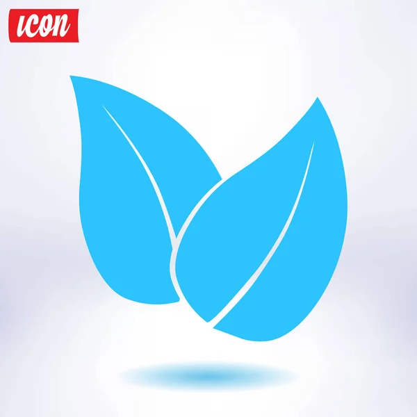 Leaf Ikonen Produktsymbol För Färska Naturliga Ekologisk Produkt Tecken Platt — Stock vektor